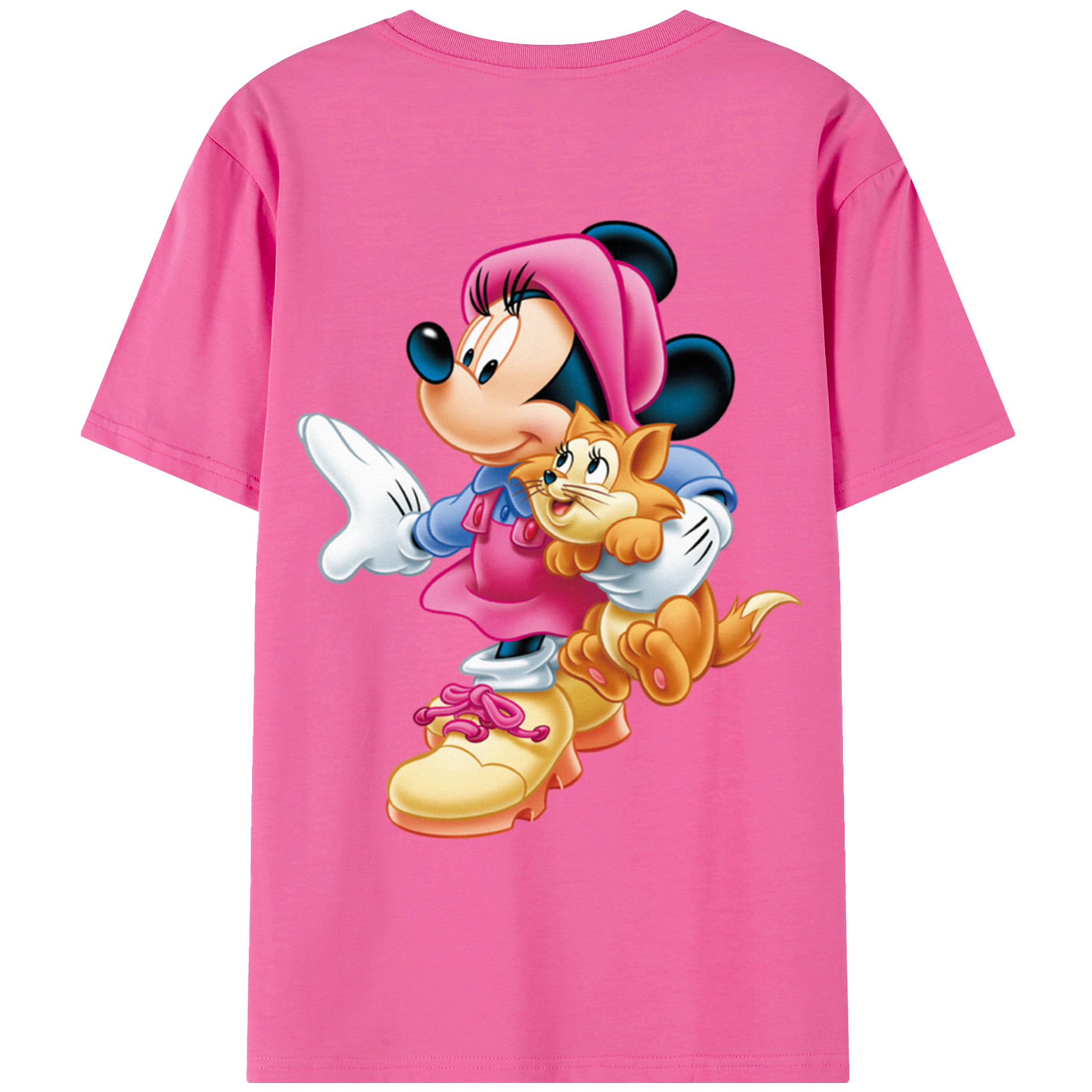 （画像用） ミッキーマウス Mickey Mouse レディース半袖Tシャツ(バックプリント)